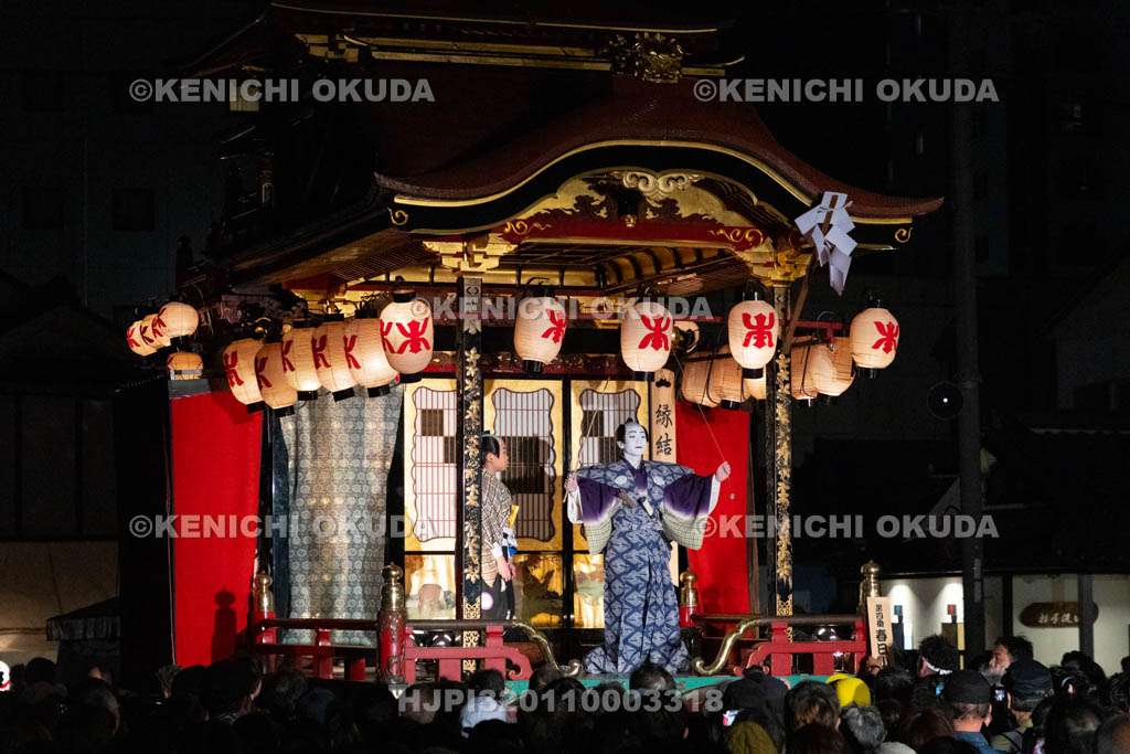 滋賀県　長浜曳山祭　御旅所での狂言奉納　春日山（かすがざん）