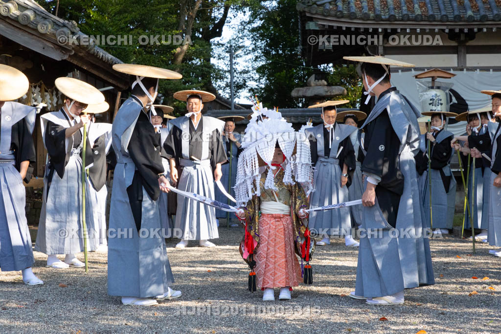 滋賀県　日野祭　本祭　神子・神調社出発