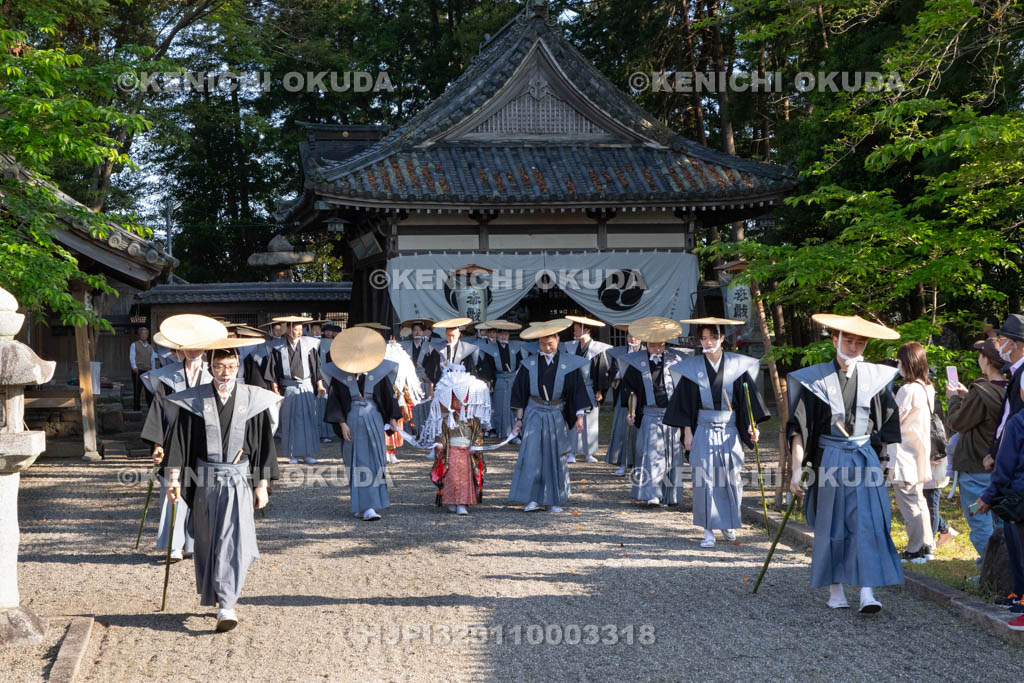 滋賀県　日野祭　本祭　神子・神調社出発