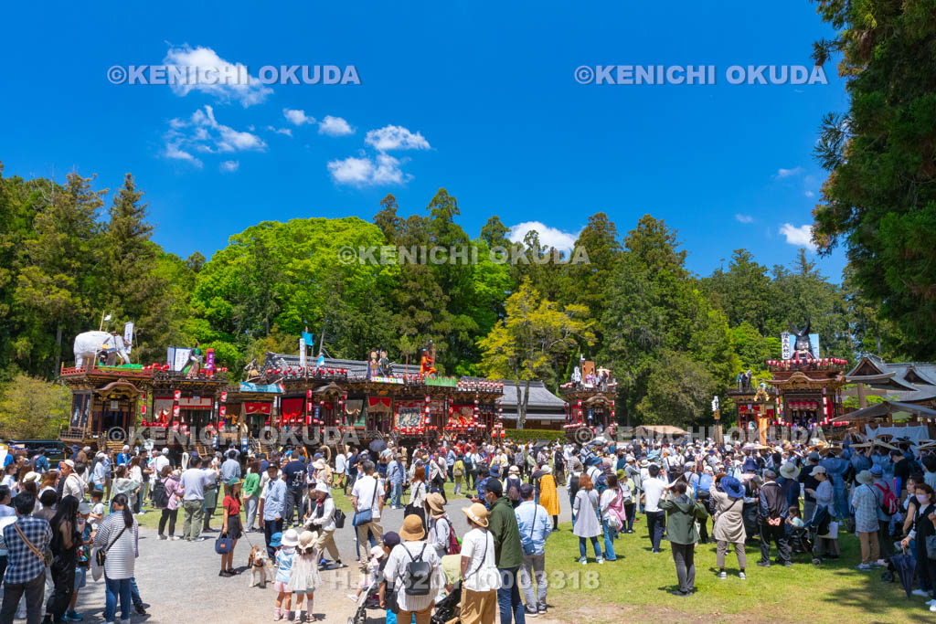 滋賀県　日野祭　本祭　境内の曳山