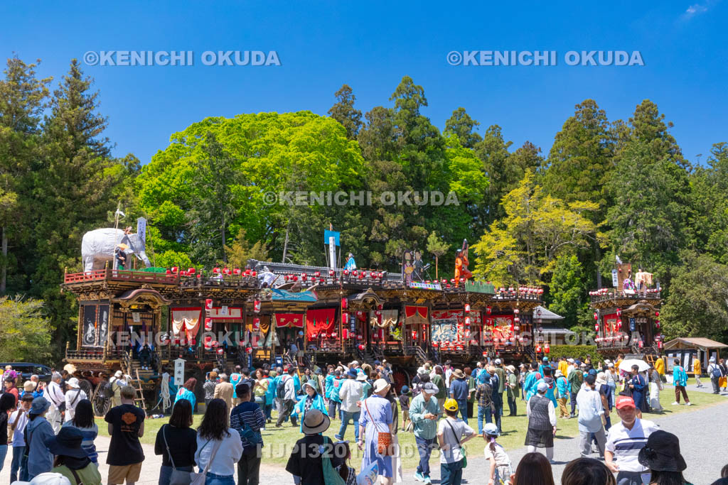 滋賀県　日野祭　本祭　境内の曳山