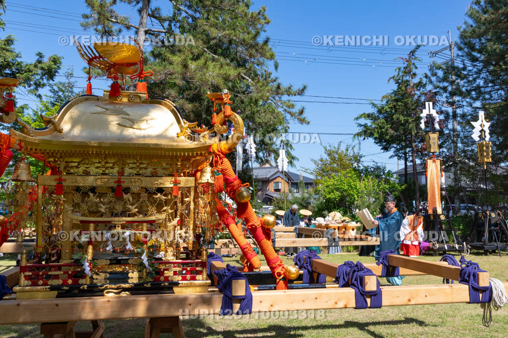 滋賀県　日野祭　本祭　御旅所（ひばり野）祭典　祝詞奏上