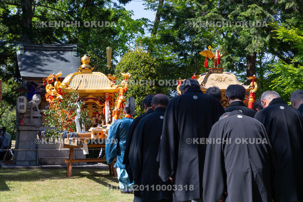 滋賀県　日野祭　本祭　御旅所（ひばり野）祭典　祝詞奏上