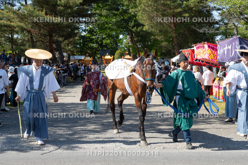 滋賀県　日野祭　本祭　還御出発　神馬
