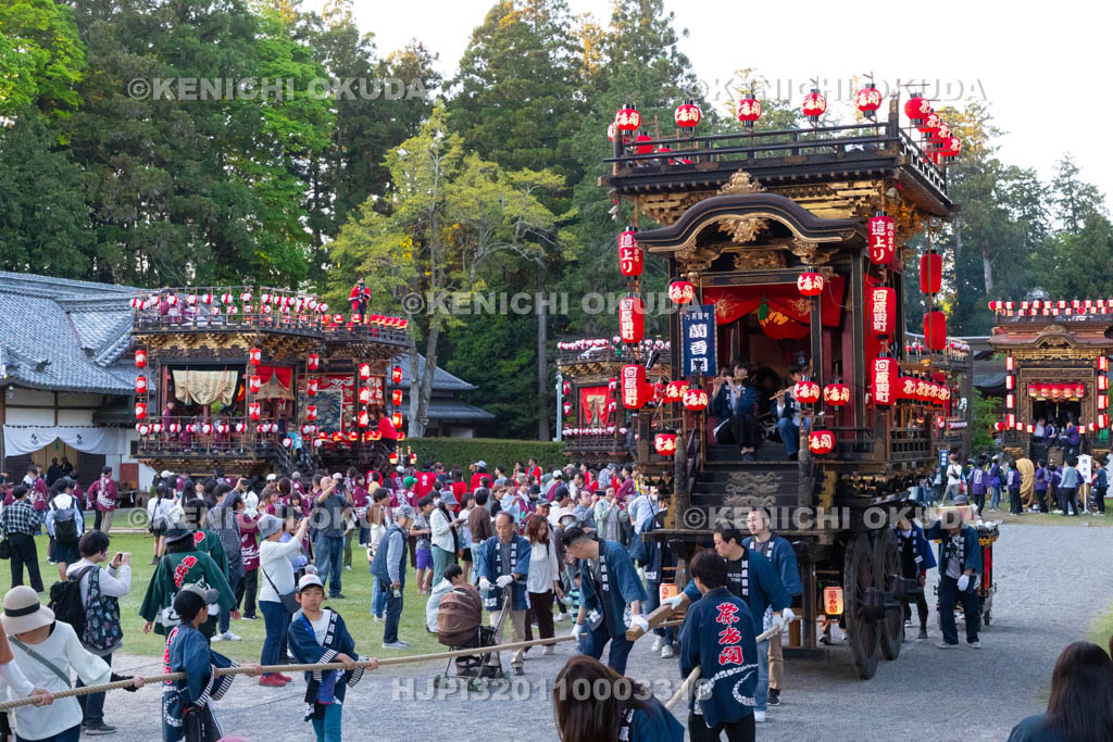 滋賀県　日野祭　本祭　河原田町曳山（蘭香閣）引き取り