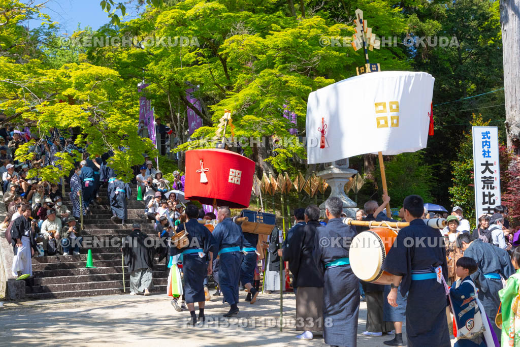 滋賀県　大荒比古神社　七川祭　傘鉾　宮参り