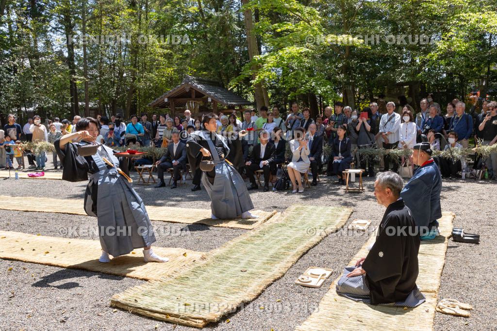 滋賀県　下新川神社　すし切り祭り　鮒鮓切り神事