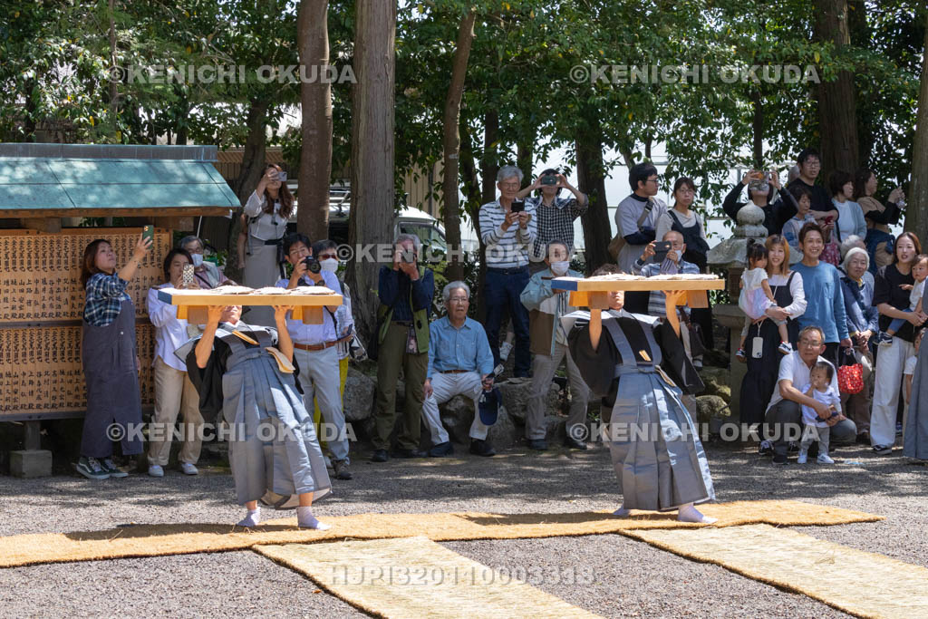 滋賀県　下新川神社　すし切り祭り　鮒鮓切り神事