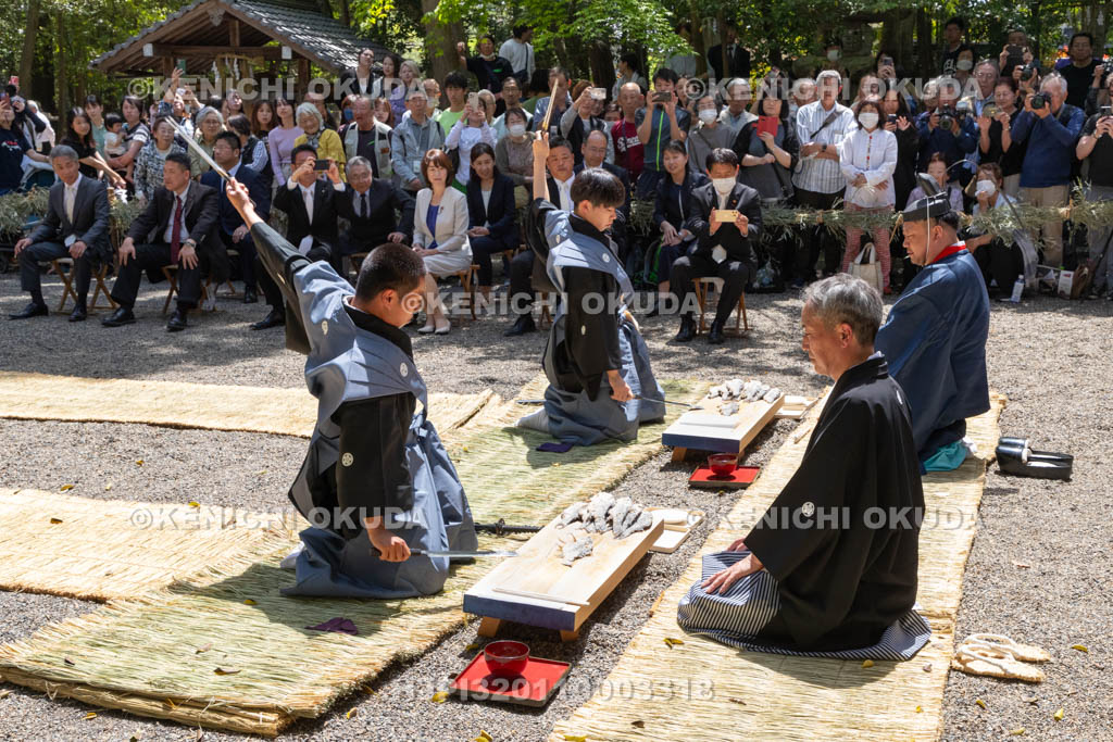 滋賀県　下新川神社　すし切り祭り　鮒鮓切り神事