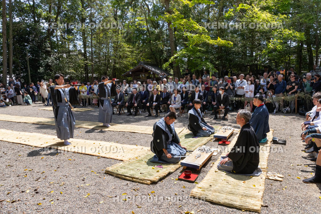 滋賀県　下新川神社　すし切り祭り　鮒鮓切り神事