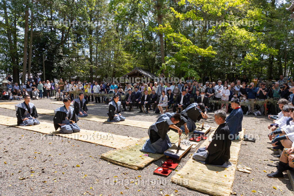 滋賀県　下新川神社　すし切り祭り　鮒鮓切り神事