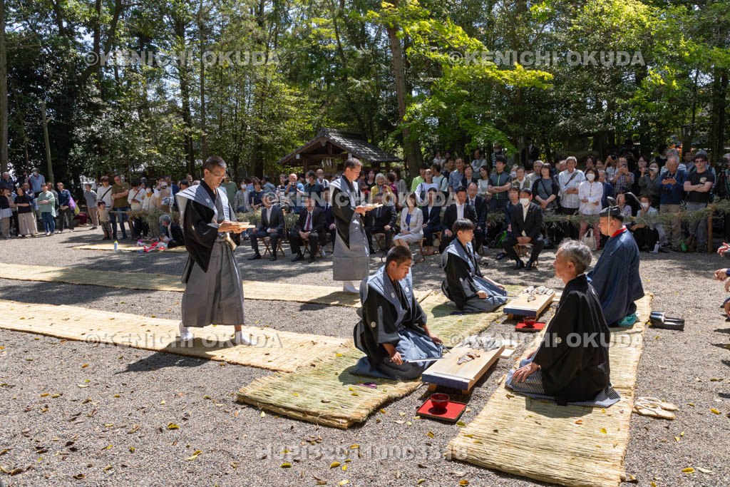滋賀県　下新川神社　すし切り祭り　鮒鮓切り神事