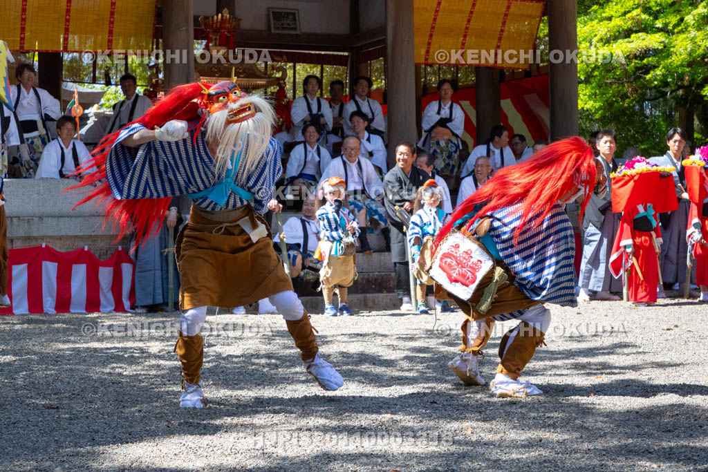 滋賀県　下新川神社　すし切り祭り　かんこの舞
