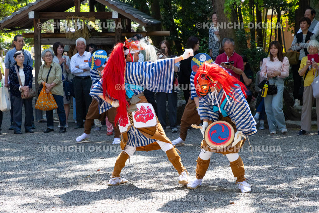 滋賀県　下新川神社　すし切り祭り　かんこの舞