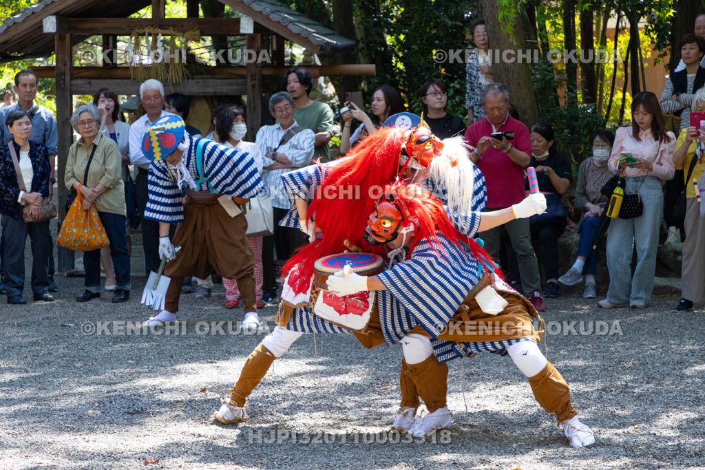 滋賀県　下新川神社　すし切り祭り　かんこの舞