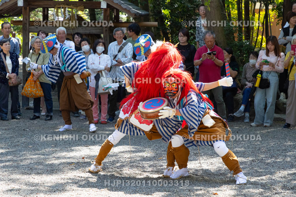 滋賀県　下新川神社　すし切り祭り　かんこの舞