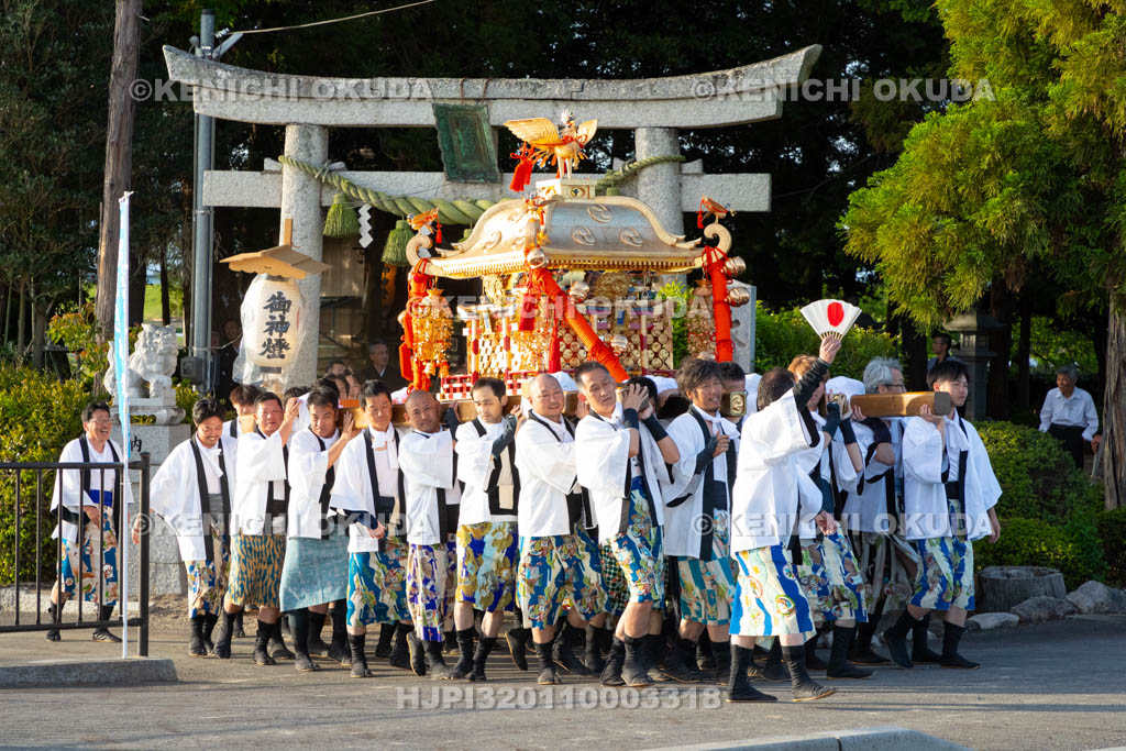 滋賀県　下新川神社　すし切り祭り　神輿還御