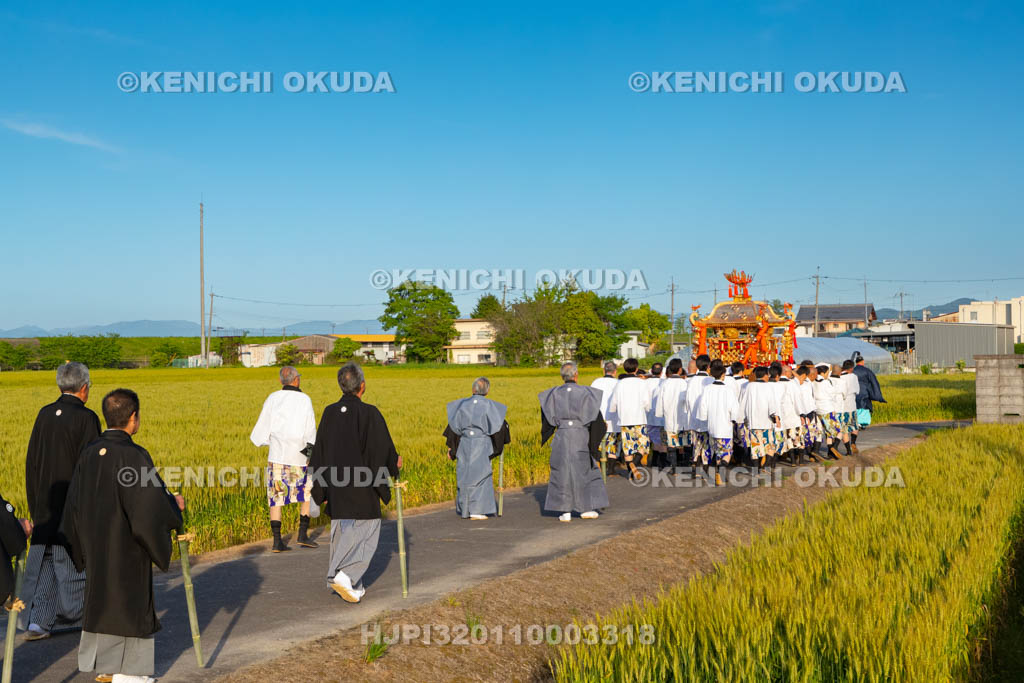 滋賀県　下新川神社　すし切り祭り　神輿還御