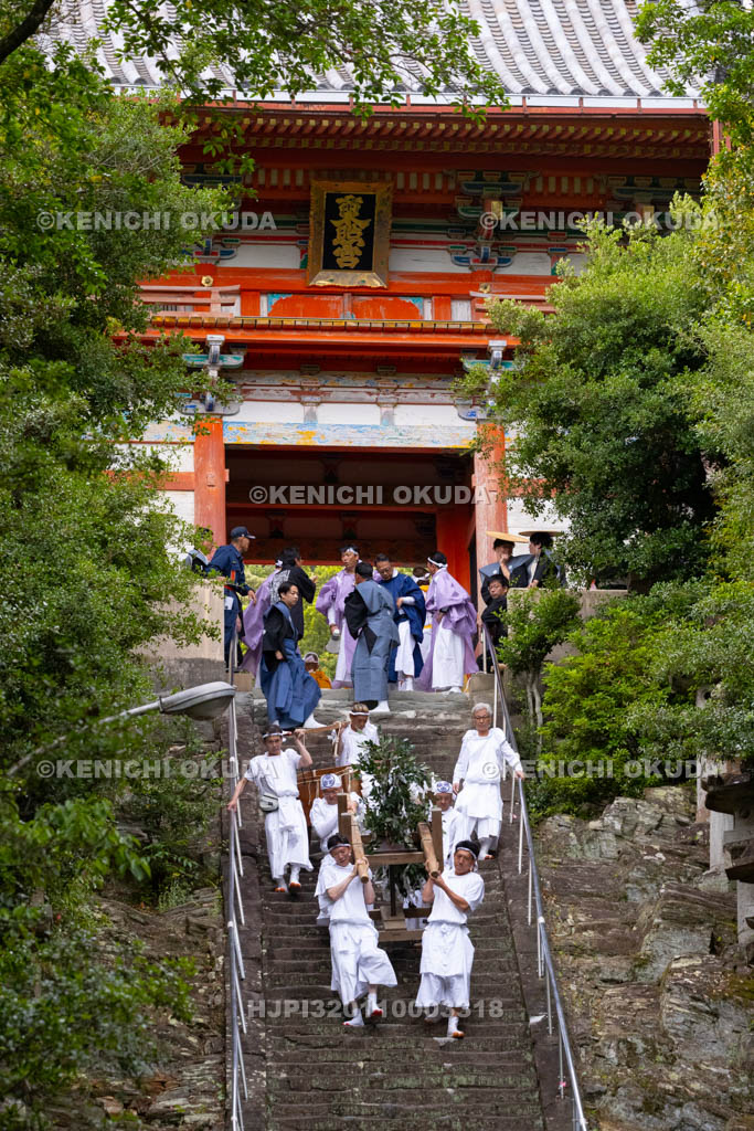 和歌山県　紀州東照宮　和歌祭　榊と唐櫃
