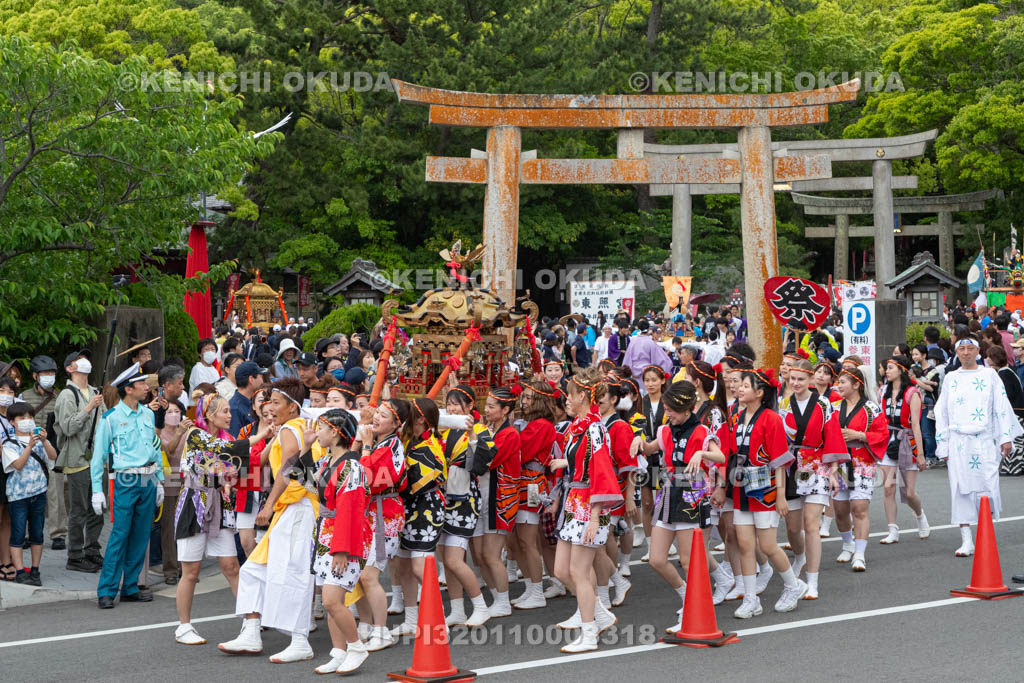 和歌山県　紀州東照宮　和歌祭　女子神輿渡御