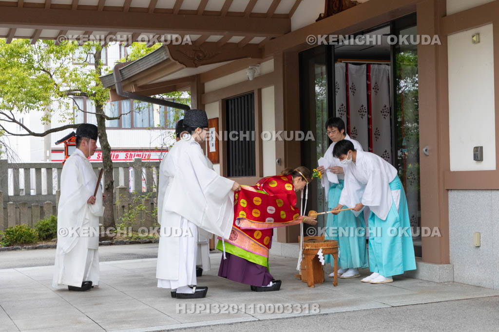 大阪府　方違神社　粽祭（例大祭）　手水の儀