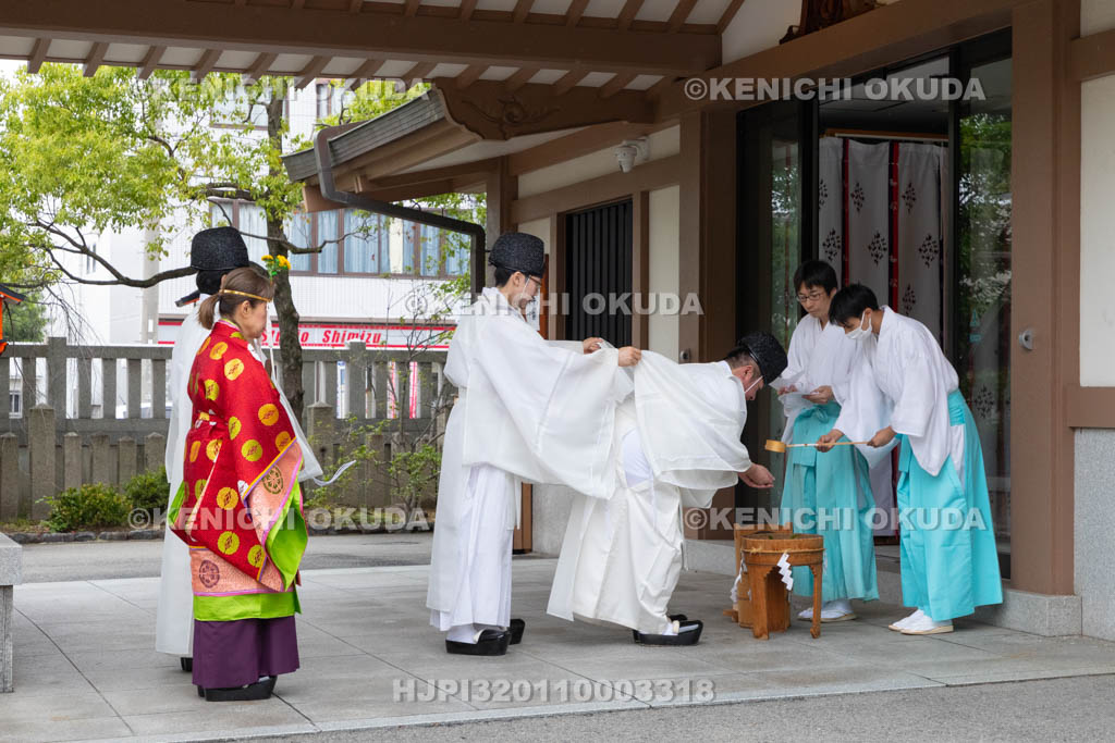 大阪府　方違神社　粽祭（例大祭）　手水の儀