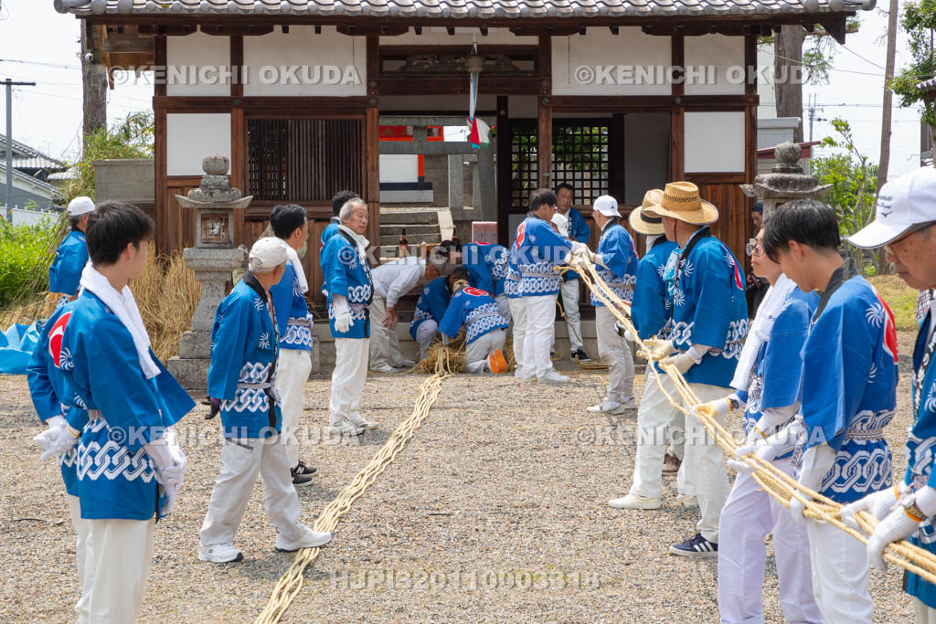 奈良県　今里の蛇巻き　蛇体作成