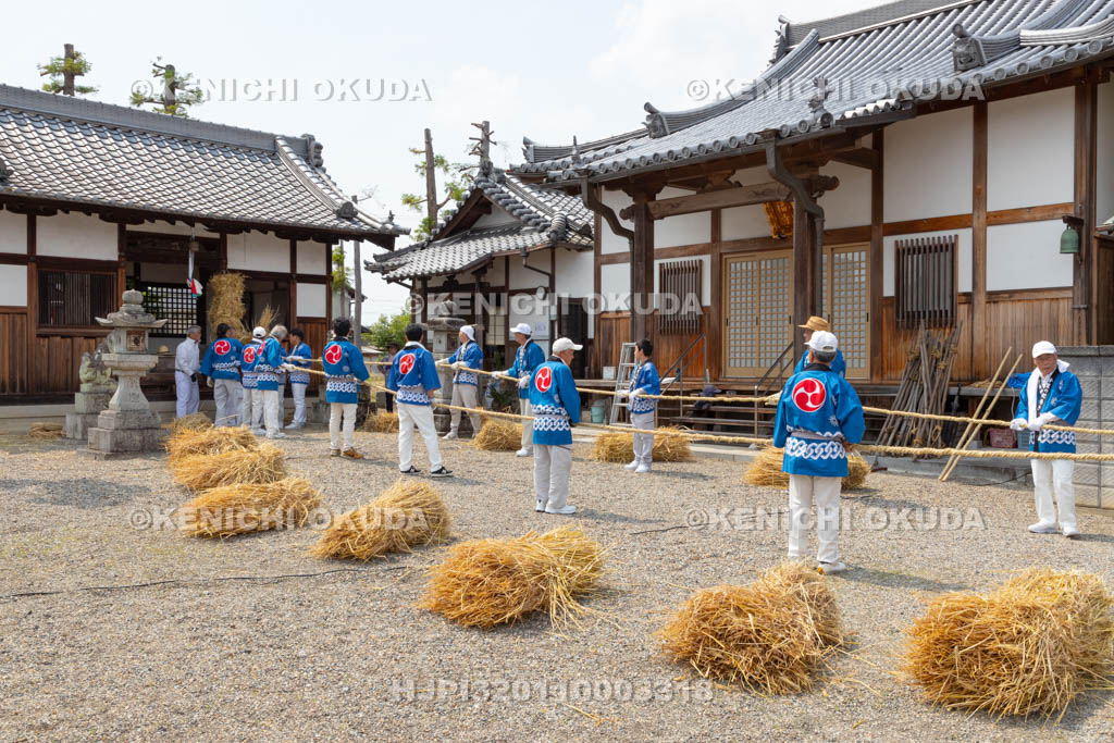 奈良県　今里の蛇巻き　蛇体作成