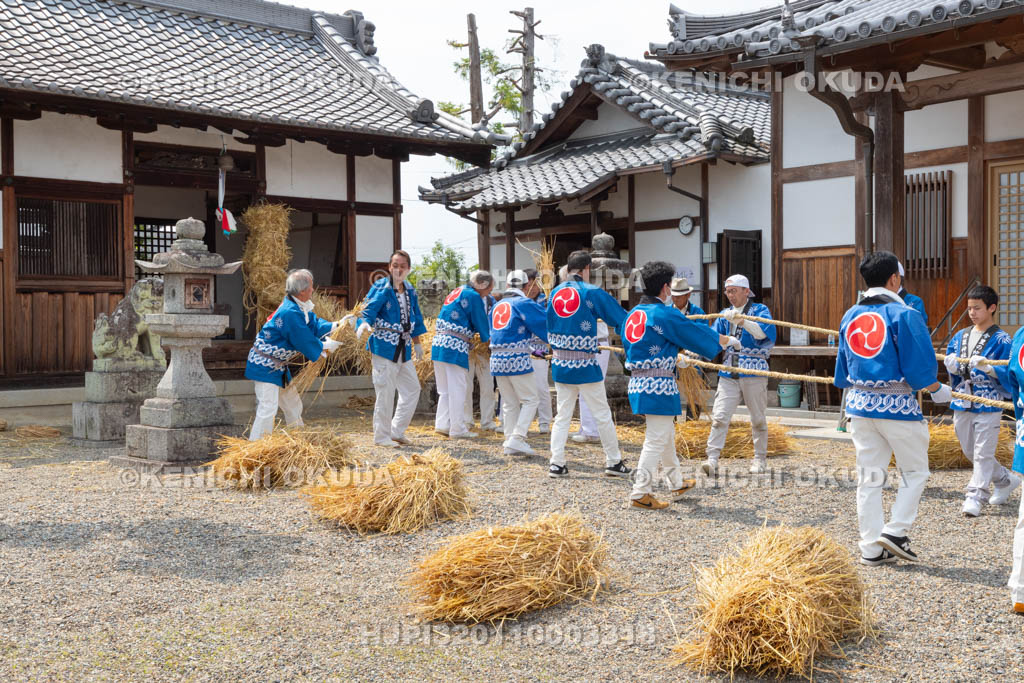 奈良県　今里の蛇巻き　蛇体の編み上げ