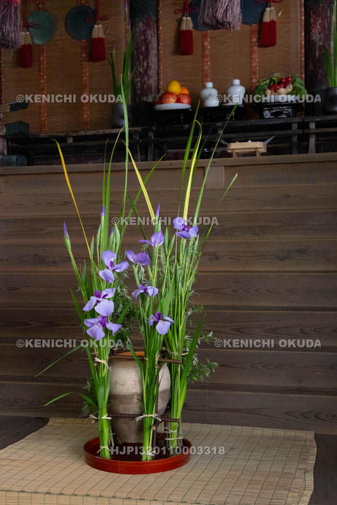 奈良県　漢國神社　鎮華（はなしずめ）・菖蒲祭　神前のソン