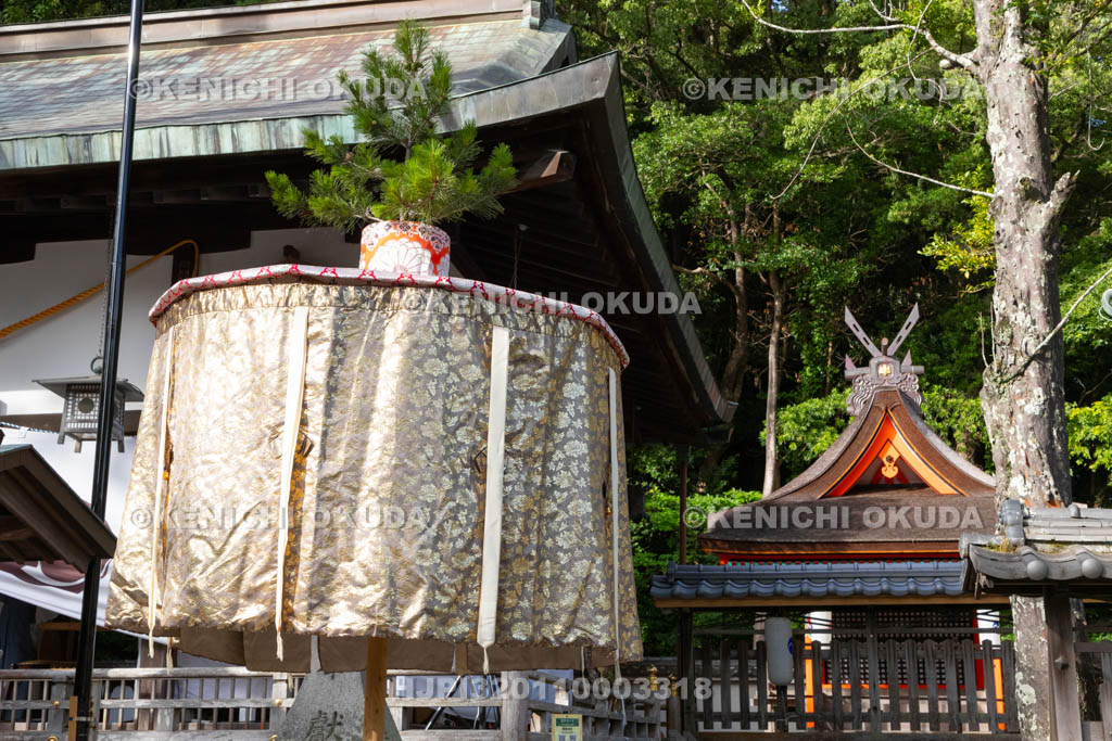 和歌山県　田辺祭（宵宮）　本殿と衣笠