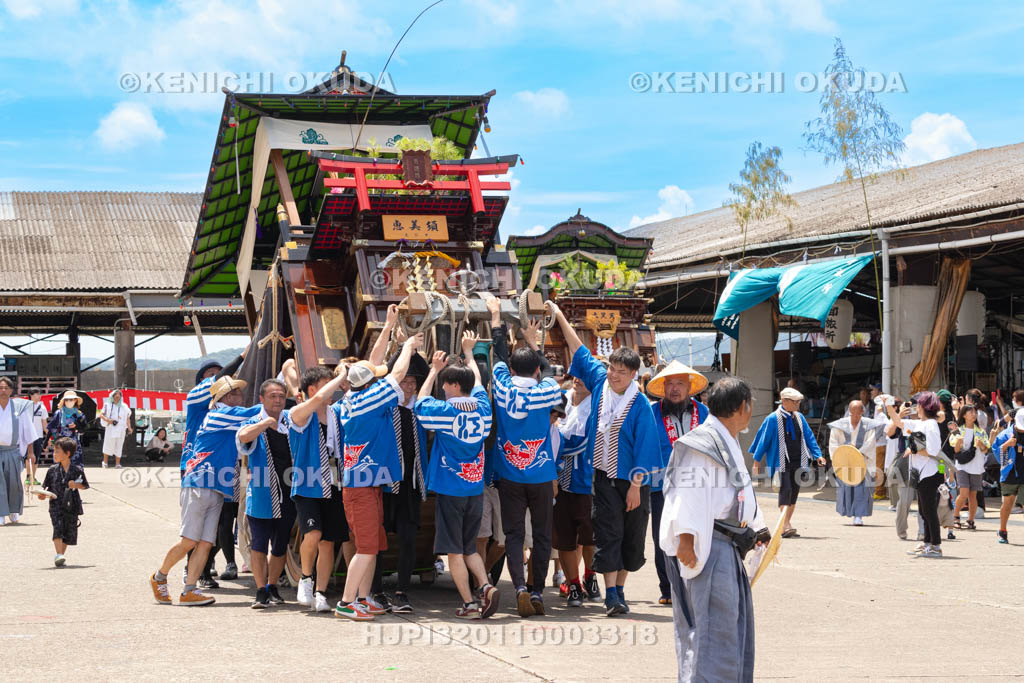 和歌山県　田辺祭（宵宮）　御旅所　笠鉾