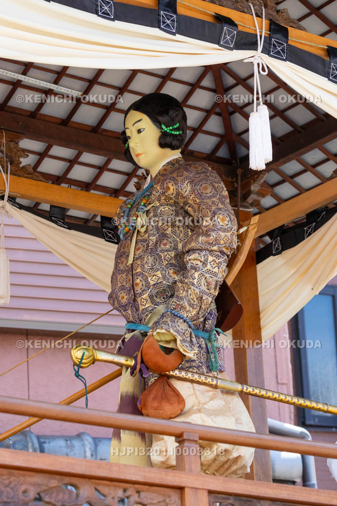 和歌山県　田辺祭（宵宮）　笠鉾（福路町）　日本武尊