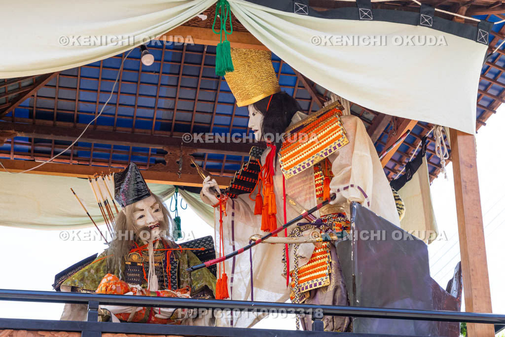 和歌山県　田辺祭（宵宮）　笠鉾（栄町）　神功皇后と建内宿禰