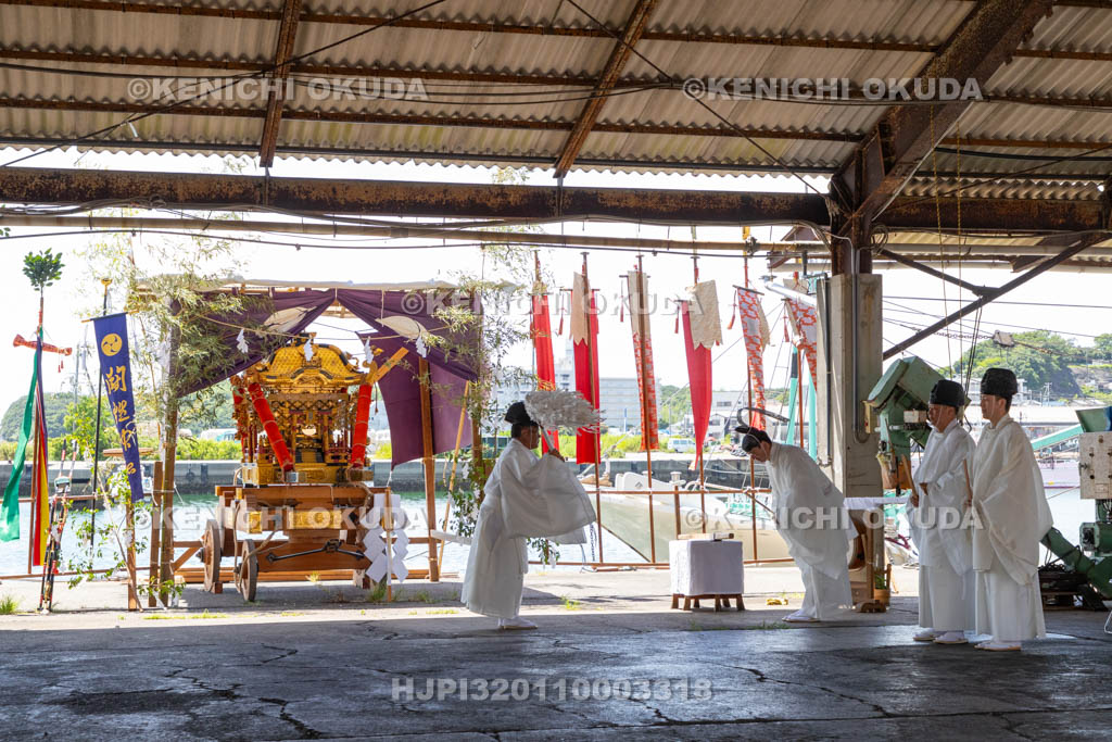 和歌山県　田辺祭（宵宮）　御旅所発輿式　修祓の儀