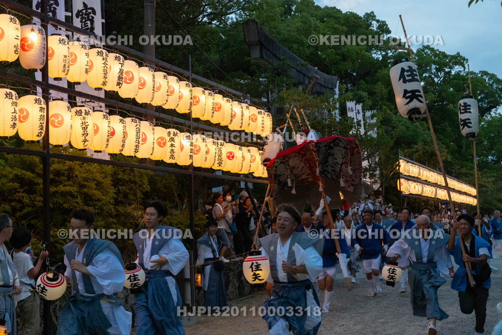 和歌山県　田辺祭（宵宮）　住矢の走り