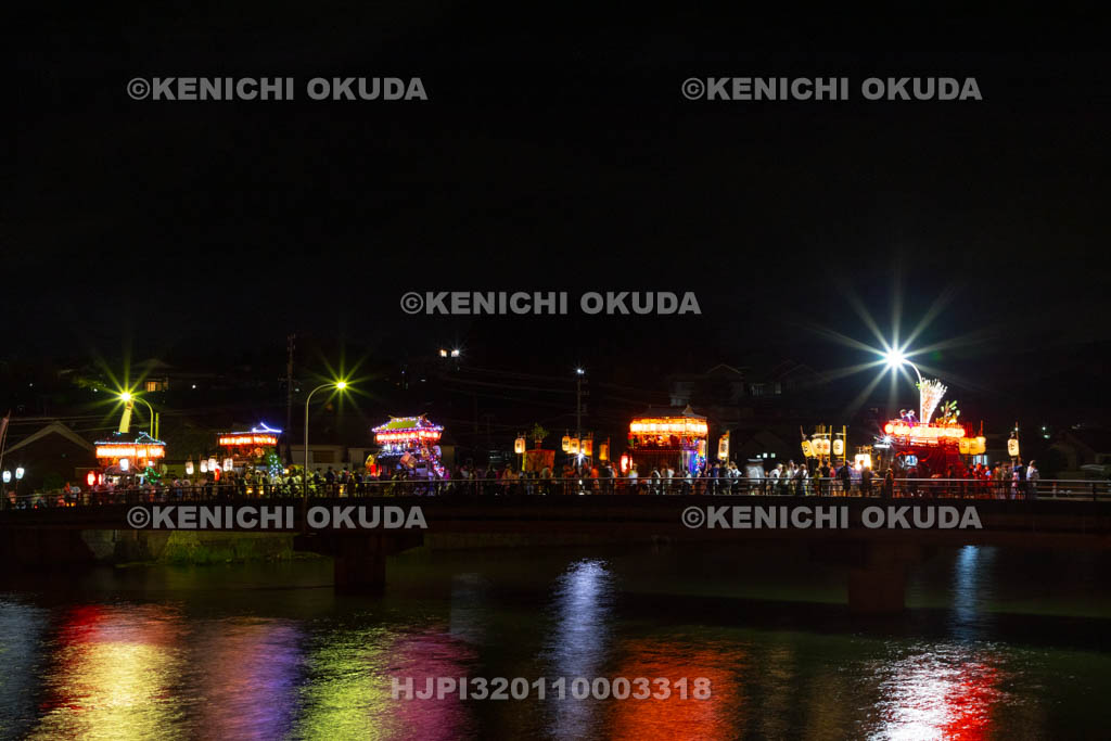 和歌山県　田辺祭（宵宮）　会津橋曳き揃え