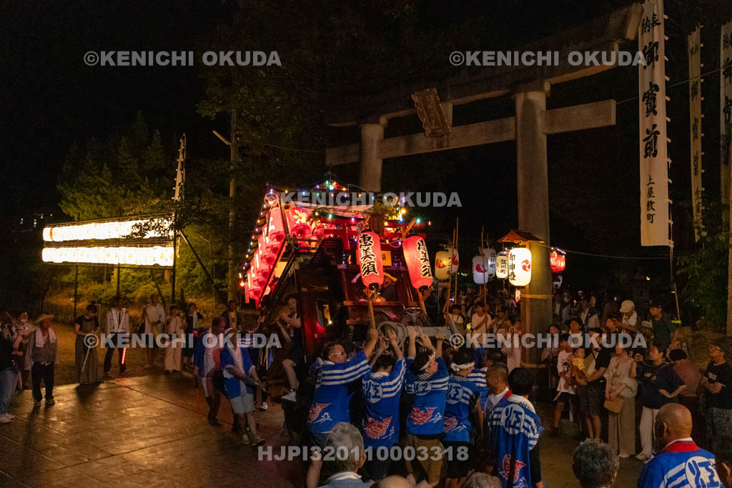 和歌山県　田辺祭（本祭）　曳き別れ　笠鉾（江川町組・恵美須）