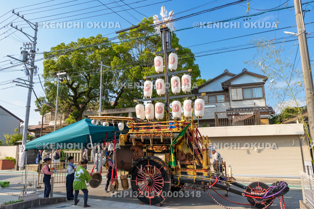 三重県　桑名石取祭　祭車整列・曳き出し（本楽）　祭車（掛樋）