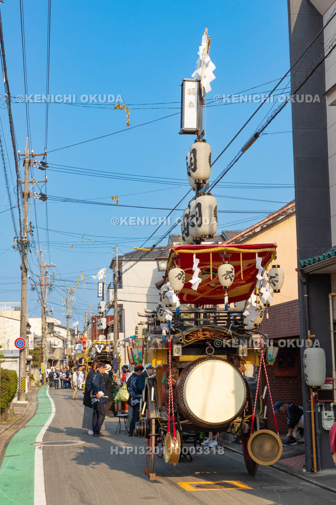 三重県　桑名石取祭　祭車整列・曳き出し（本楽）　祭車（羽衣）
