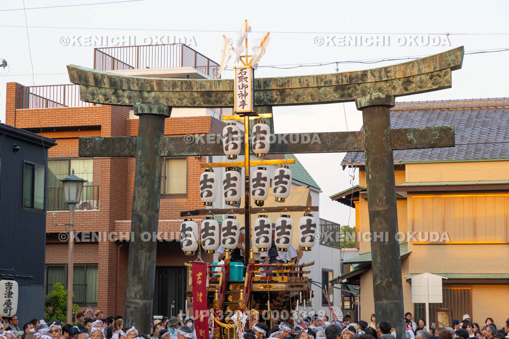 三重県　桑名石取祭　斎火受渡・渡祭始式（本楽）　祭車（吉津屋町）