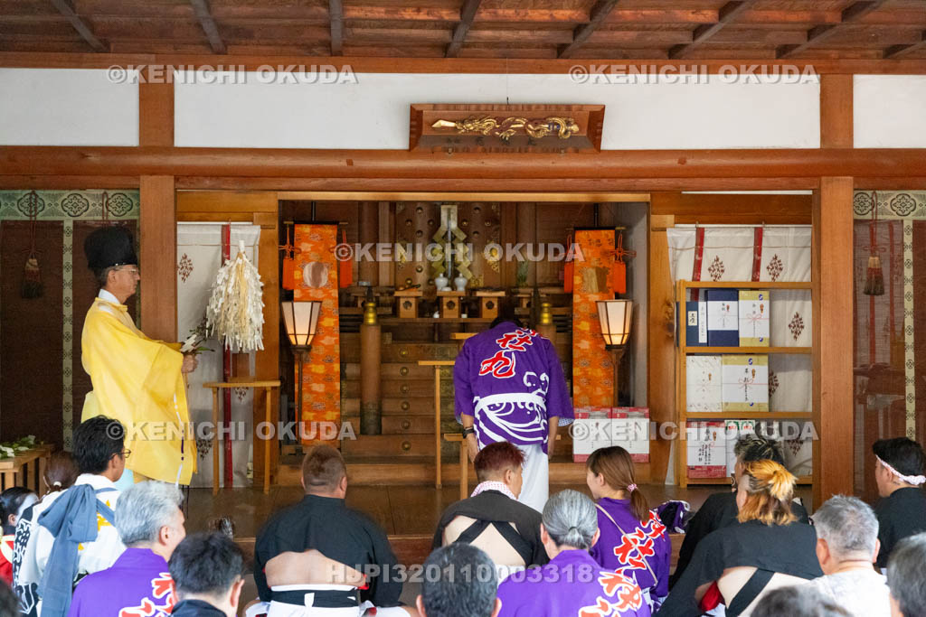 三重県　富田の鯨船行事　鎮火祭　玉串拝礼