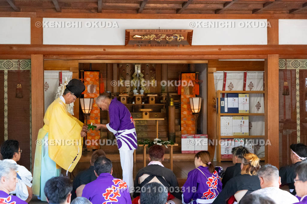 三重県　富田の鯨船行事　鎮火祭　玉串拝礼