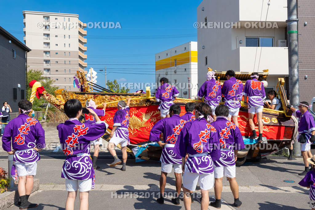 三重県　富田の鯨船行事　町練り　神社丸