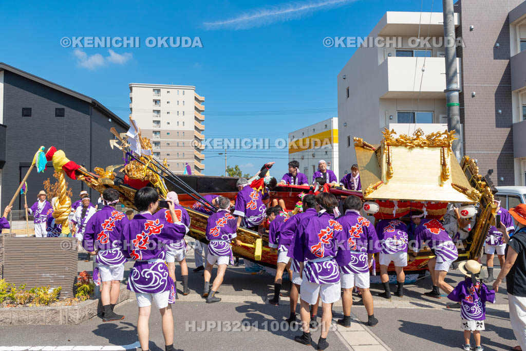 三重県　富田の鯨船行事　町練り　神社丸