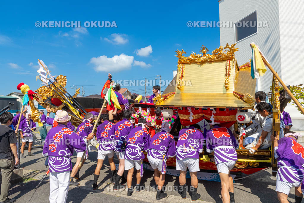 三重県　富田の鯨船行事　町練り　神社丸