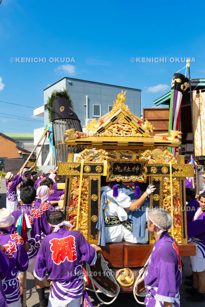 三重県　富田の鯨船行事　町練り　神社丸