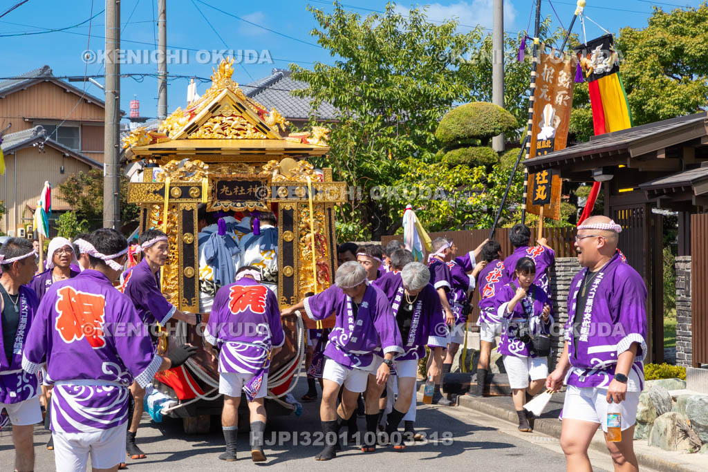 三重県　富田の鯨船行事　町練り　神社丸