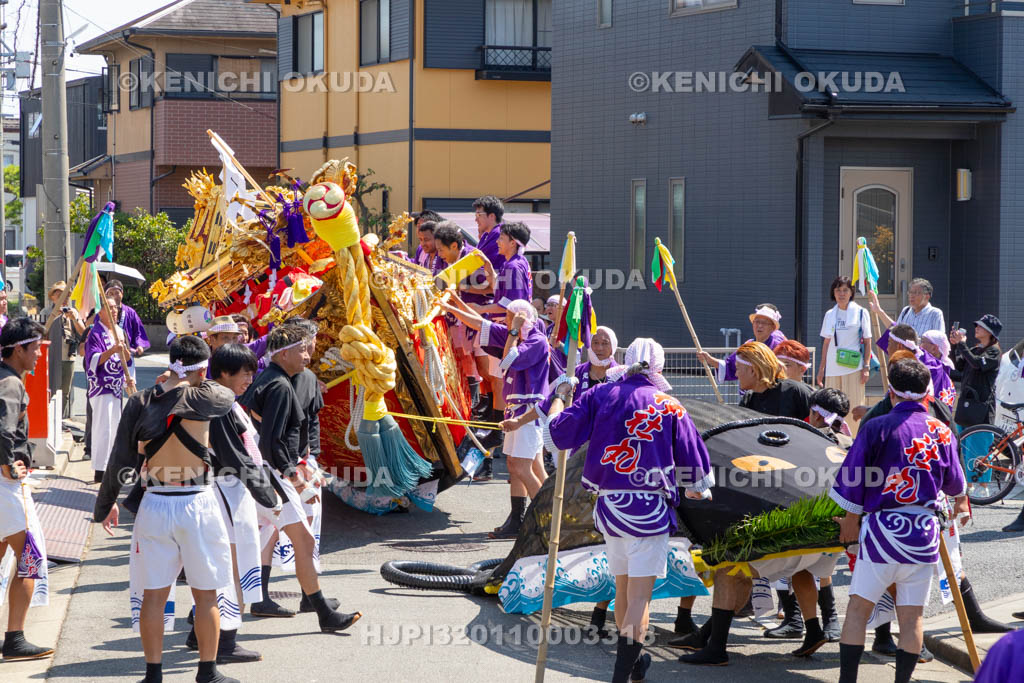 三重県　富田の鯨船行事　町練り　神社丸