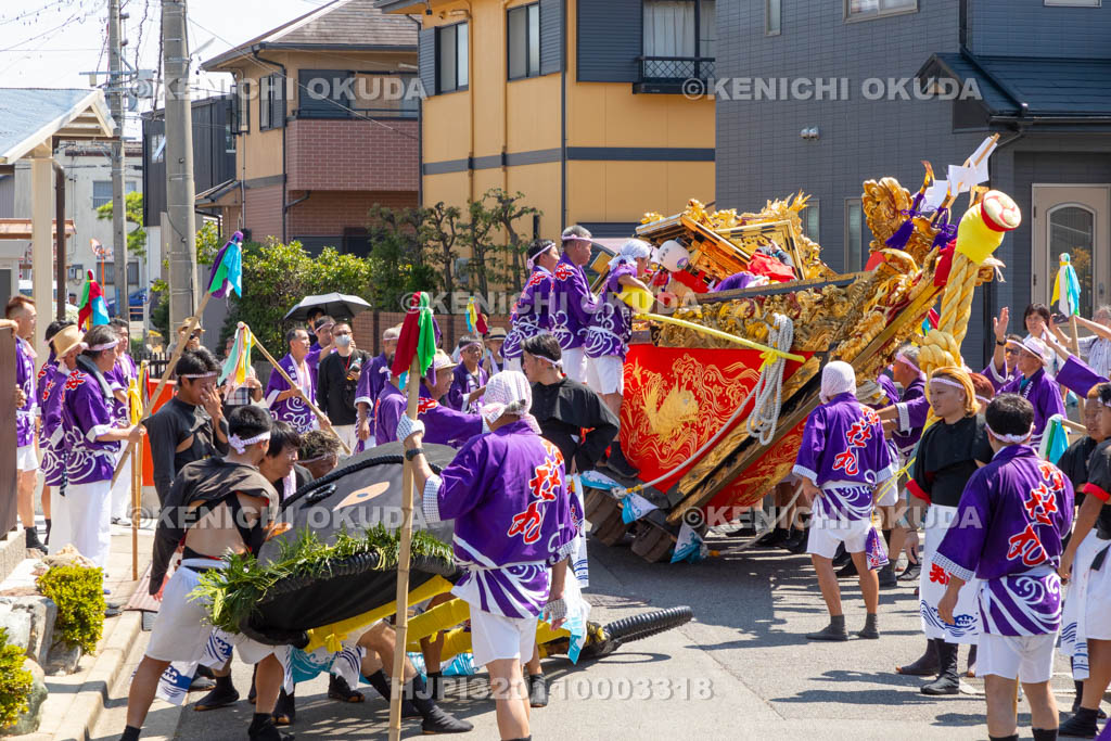 三重県　富田の鯨船行事　町練り　神社丸